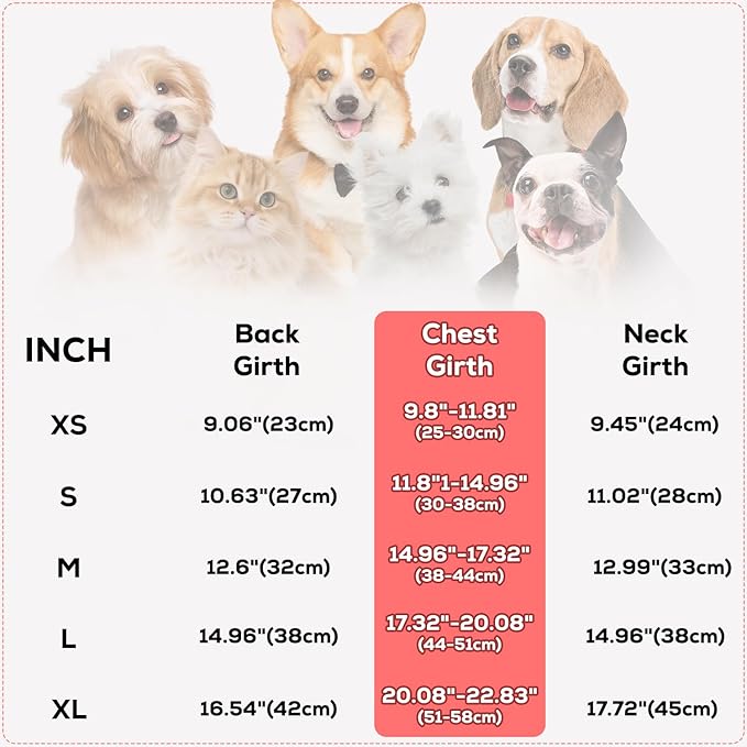 EMUST Dog Snow Jacket, Sweater for Dogs, Windproof Waterproof Fleece Lining Extra Warm Coats for Dogs, Pink, M