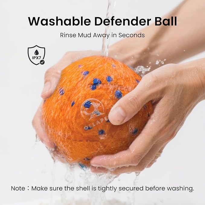 Smart Interactive Dog Toy Ball - Automatic Bouncing, Moving, and Vibrating, Chew-Resistant, Pet-Safe E-TPU Material, 3 Interactive Modes, IPX7 Waterproof, for Medium and Large Dogs (Orange)