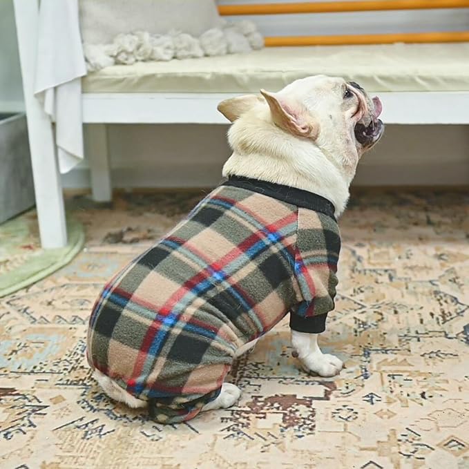 SCENEREAL Fall Dog Pajamas for MediumSized Dogs - Soft, Warm Thanksgiving Puppy Sweatershirt Clothes, Holiday Onesie Outfits for Doggie Winter Christmas - Dog Jammies Pjs, Brown