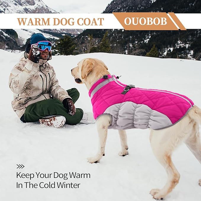 Dog Winter Jacket Cozy Reflective Waterproof Windproof Warm Pet Garment,Comfortable Cold Weather Fleece Apparel Outfits with Zipper Closure for Small Medium Large Dogs Puppy Walking,X-Small