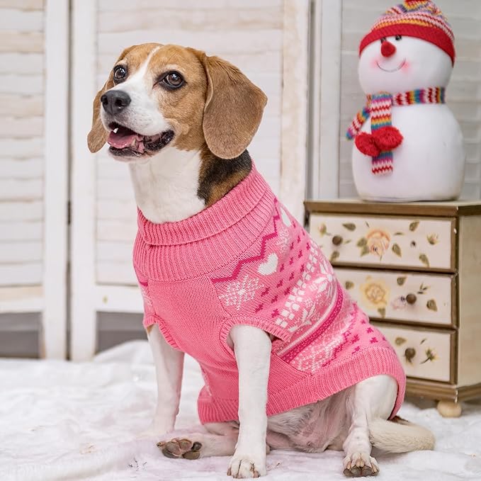 SCENEREAL Dog Sweaters for Small Dogs - Soft, Warm Turtleneck Small Dog Sweater, Ugly Knit Dog Christmas Outfits for Dachshund, Chihuahua, Pug, Yorkie,Winter Pet Clothes Girl Boy, XS