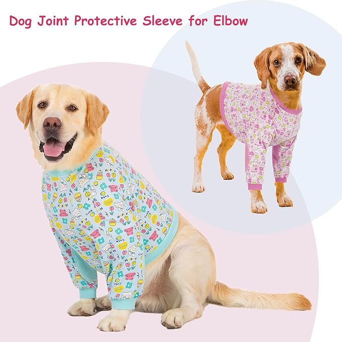 Dog Recovery Shirt for Front Legs, Dog Elbowpads Sleeve Protect Dogs Elbows Arms,Stop Licking Joints After Surgery, Help with Injury Healing Covers The Wound, Cone Alternatives (Blue, 4XL)