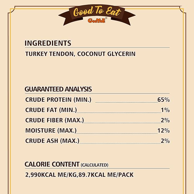Gootoe Turkey Tendons for Dogs –All-Natural, Hypoallergenic Dog Treats, Rawhide Alternative, Long Lasting Puppy Chews, Healthy Dog Treats for Medium Breeds, Ring (M), 16 oz Pack (1 lb)