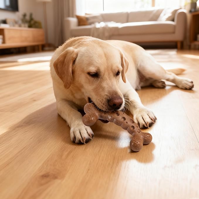 Dog Chew Toys for Aggressive Chewers 3 Pack Variety Flavored Indestructible Dog Bone Toy for Medium Large Breed to Keep Them Busy