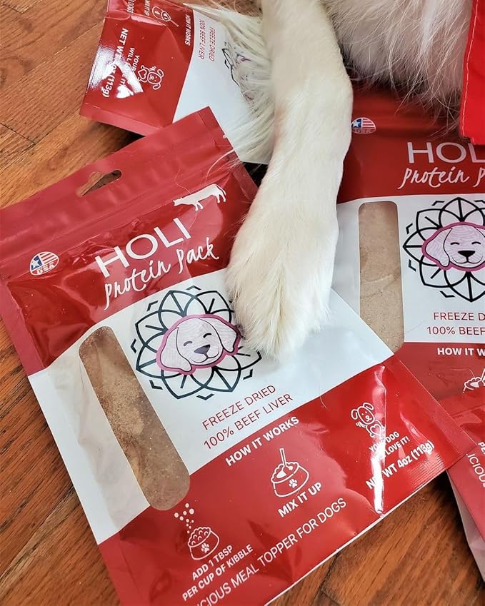 HOLI Beef Liver Powder Dog Food Topper - Single Ingredient, Human-Grade - Freeze Dried Dog Food Flavor Enhancer for Picky Dogs – Grain Free – 100% All Natural - 2oz