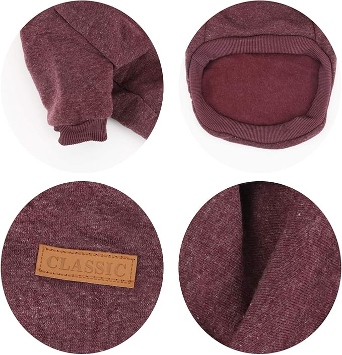 Idepet Pet Dog Classic Knitwear Sweater Soft Fleece Dog Coat Soft Thickening Warm Pup Dogs Shirt Winter Pet Dog Cat Clothes Puppy Customes Clothing for Small Dogs (L, Brown)