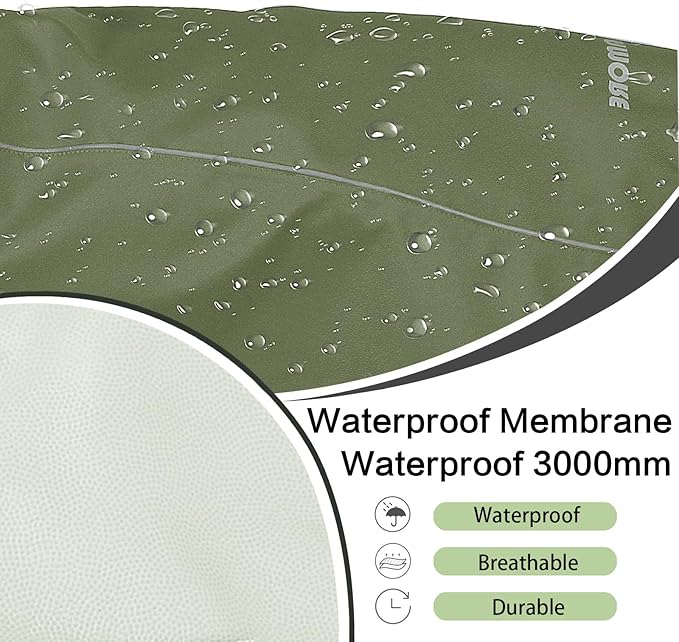 Waterproof Dog Raincoat, Adjustable Lightweight Dog Rain Jacket with Reflective Strip Leash Hole for Small Medium Large Dogs (Green, X-Large(37-55lb))
