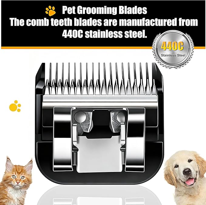 Dog Grooming Clipper Blades Replacement Compatible with Andis Dog Clippers,Most OsterA5, Wahl KM Series Pet Clippers (Black(3FC))