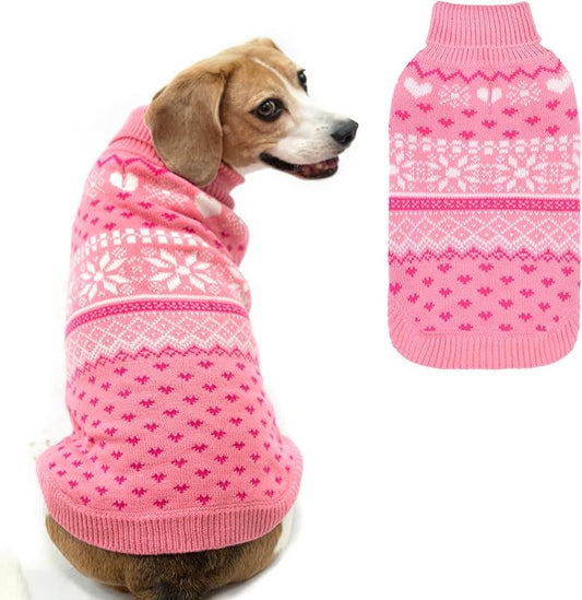 SCENEREAL Dog Sweaters for Medium Sized Dogs - Soft, Warm Turtleneck Pullover Fall Winter Dog Clothes, Knitted Argyle Dog Christmas Outfits, Ugly Pet Clothing for Boy Girl Puppy