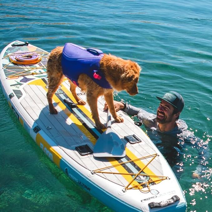 Ruffwear, Float Coat Dog Life Jacket, Premium Buoyancy Swim Vest with Lift Handle, Secure Fit & Reflective Trim, Adjustable Flotation for Swimming, Boating, & Outdoor Adventures, Deep Blue, XX-Small