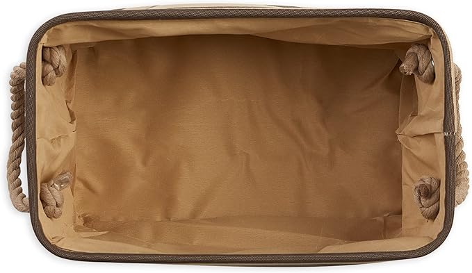 Bone Dry Pet Storage Collection Striped Paw Patch Bin, Small Rectangle, Brown