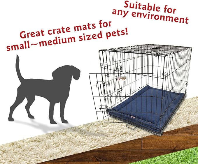 Majestic Pet Dog Crate Mat - Machine Washable Soft Plush Pet Bed Pad for Crates & Kennels | USA Crafted | 30"x21" Villa Navy