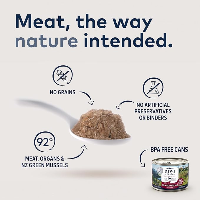 ZIWI Peak Wet Cat Food – All Natural, High Protein, Grain Free, Limited Ingredient, with Superfoods (Venison, Case of 24, 3oz Cans)