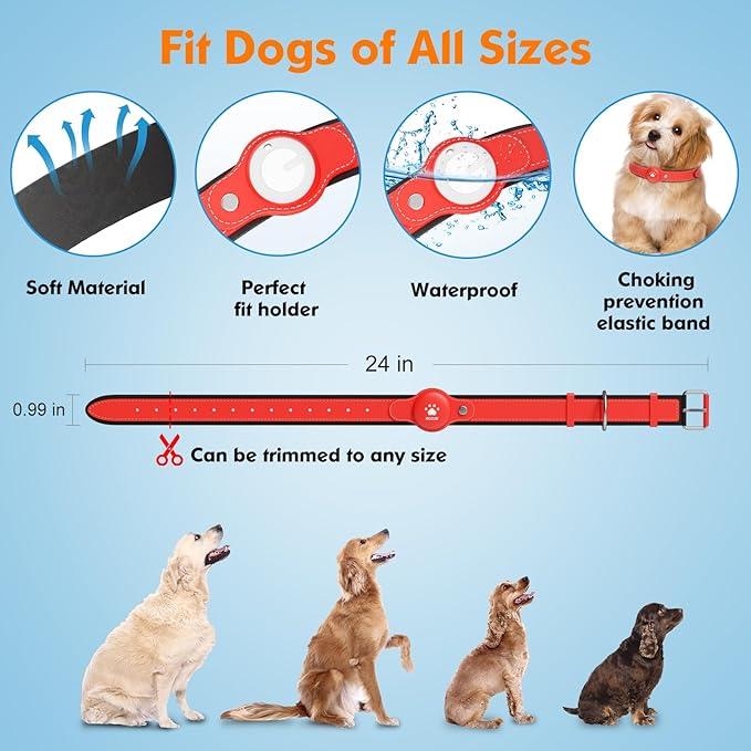 BONSO 2-in-1 GPS Tracker for Dogs: Smart Collar with Real-Time Location, No Monthly Fee, Unlimited Range (iOS Only) GPS Tracker Dog Collar- Ideal for Small, Medium Large Dogs(Tracker Included)