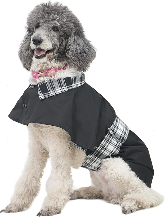 MAMORE Dog Jacket Waterproof Outdoor Vest for Smal Medium Large Dogs, Windproof Adjustable Breathable Lightweight Fashion Casual Dog Clothes (Black&White, XX-Large)