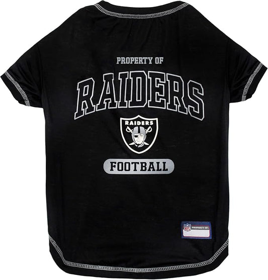 NFL Raiders Dog T-shirt Small. - Licensed Shirt for Pets Team Colored with Team Logos- Premium Stretchable Materials for the comfort of your Dog & Cat