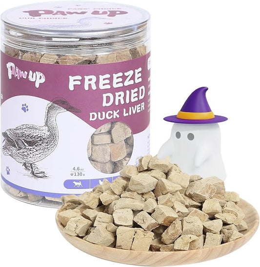 PAWUP Freeze Dried Duck Liver Cat Treats, Dog Liver Treats, High Protein Snack for Dogs, Cats, Healthy Single Ingredient, Rawhide Free, Grain Free, 4.6 oz