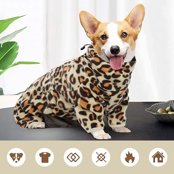 ROZKITCH Dog Leg Warmers for Small Dogs, Pet Windproof Warm Cold Weather Jacket Vest with Luminous Zipper, Jumpsuit Apparel Outfit Clothes for Small Medium Large Dog Brown XS