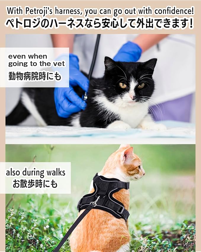 Cat Harness Escape Proof with Leash for Walking, Travel Vest Soft Chest Support, Adjustable Size, Escape Proof Soft Adjustable Vest Harnesses, Breathable, Kittens, Small Dogs (美/背縄/紅1/XS)