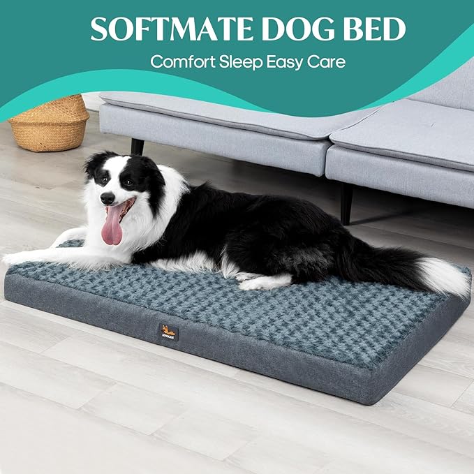 Dog Bed for XXXL Dogs up to 150 lbs with Orthopedic Foam Waterproof Cover Removable and Washable Cover Fluffy Dog Crate Bed with Non-Slip Bottom