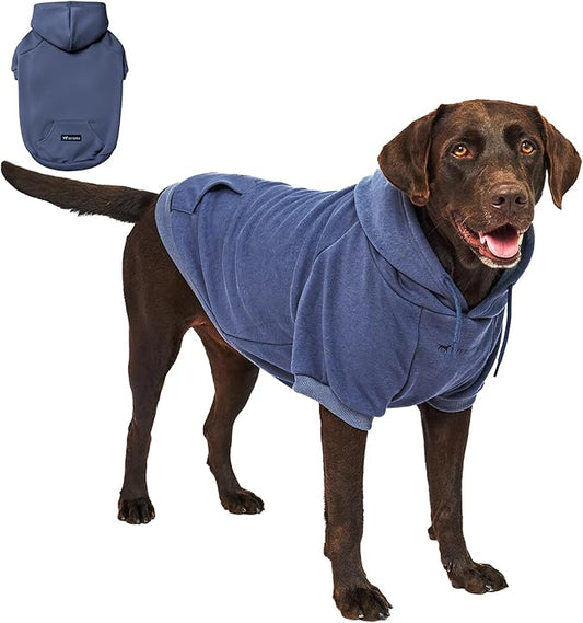 Tuff Pupper Dog Hoodie | Premium Quality 100% Organic Cotton | Ultra Soft Interior for Superior Comfort | Elastic Cuffs & Drawstring for Warmth | Stretch Fit Suitable for All Breeds (Blue, XXL)
