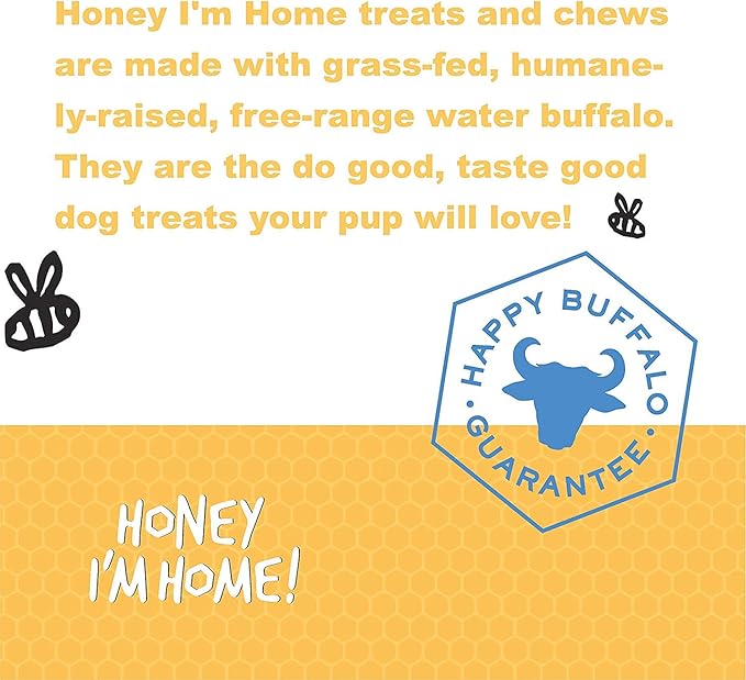 Honey I'm Home, Liver Recipe Wafers Buffalo Dog Treats, 13.23 Ounces - All Natural, Free Range, Healthy, Grain Free, Honey Coated & Crispy