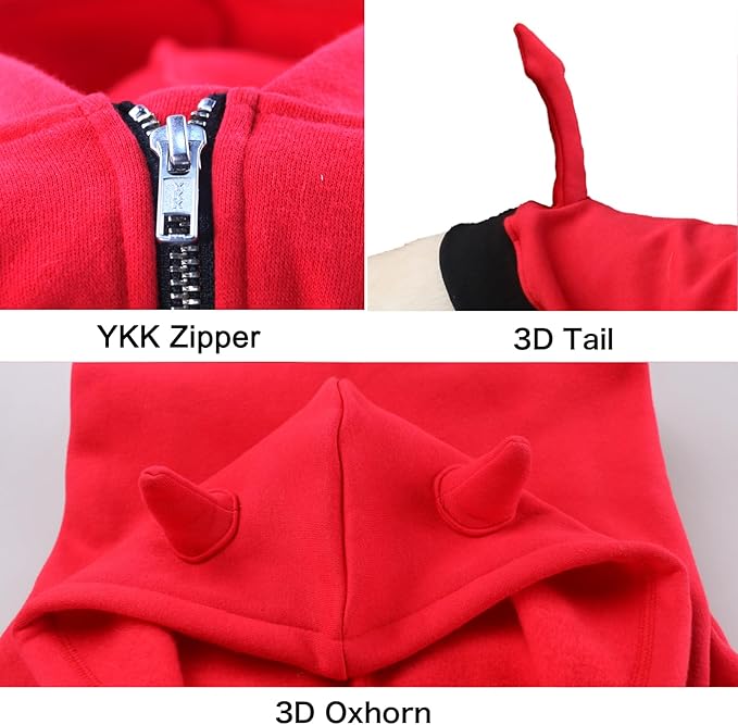 Little Devil Christmas Costumes Clothes for Extra Large Dogs Demon Hoodies Labrador Rottweiler Great Dane, Red, 6X-Large