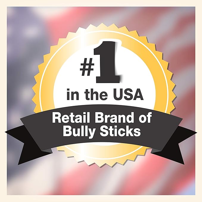Cadet Bully Sticks for Small Dogs, All-Natural Beef Pizzle, Rawhide-Free Long-Lasting Dog Chews for Aggressive Chewers, 4 Count