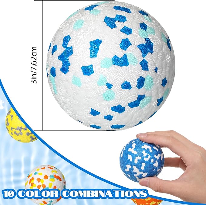 Lenwen 10 Pcs Dog Toy Ball for Aggressive Chewers Interactive Dog Ball for Boredom and Stimulating Bouncy Floating Rubber Toy for Large Medium Small Puppy(3 Inch,Bright Color)