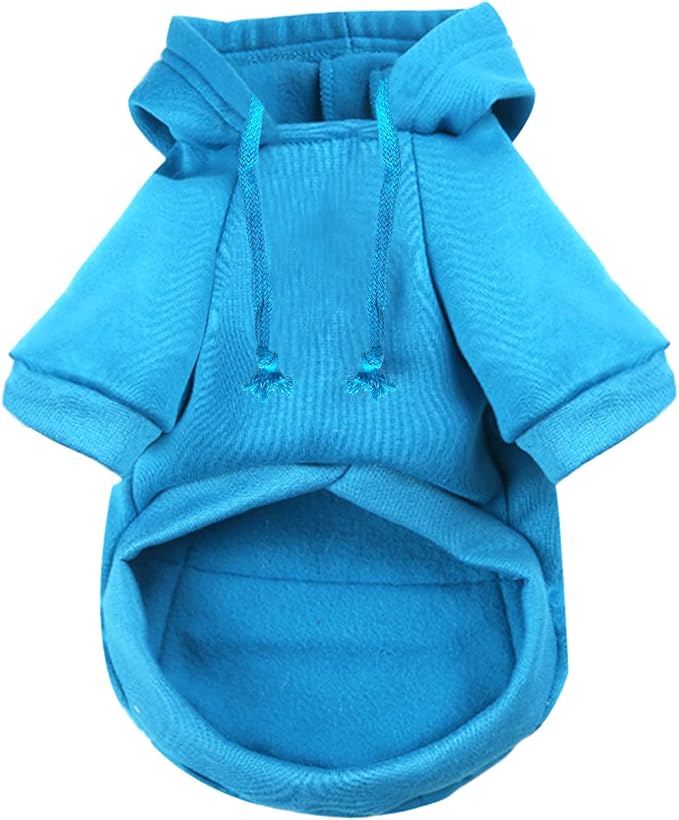 Jecikelon Pet Dog Cold Weather Coat with Pocket Winter Dog Hoodie Warm Puppy Clothes for Small Dogs Chihuahua Clothing (Medium, Y02-Blue)