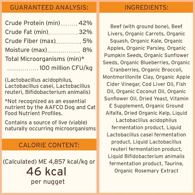 Primal Freeze Dried Dog Food Nuggets, Beef; Complete & Balanced Meal; Also Use as Topper or Treat; Premium, Healthy, Grain Free, High Protein Raw Dog Food, 14 oz (Pack of 4)
