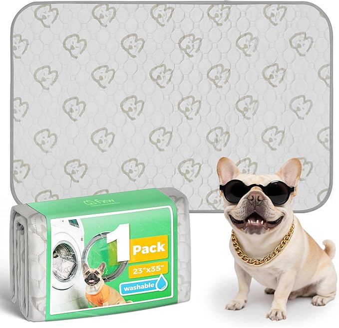FXW Washable Pee Pads for Dogs, Puppy Pads with Super Absorbent, Specifically Designed for 36inch Cages, 35" × 23" Rectangle, Khaki, 1 Pack