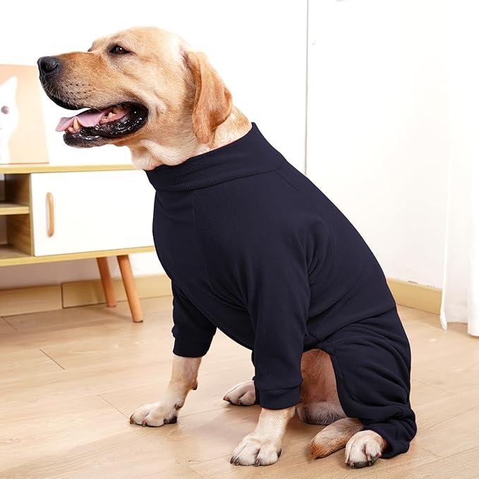 Fleece Dog Sweater for Small Medium Large Dog for Daily Run Walk Sleep Pet Winter Jacket & Windproof Clothes Coat Xs Navy Blue