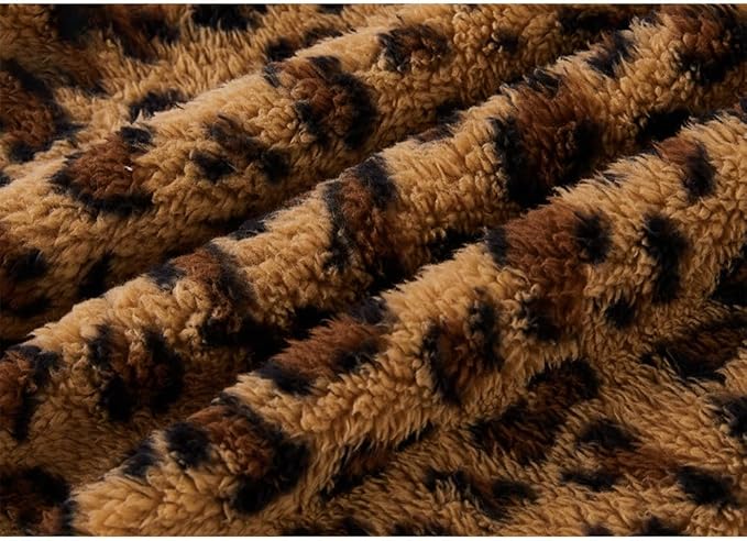 GreenJoy Leopard Print Dog Sweater – Stretchy Fleece Dog Turtleneck Sweatshirt for Puppies & Cats, Soft & Warm Pet Winter Clothes for Small, Medium & Large Dogs (Coffee Brown, Large)