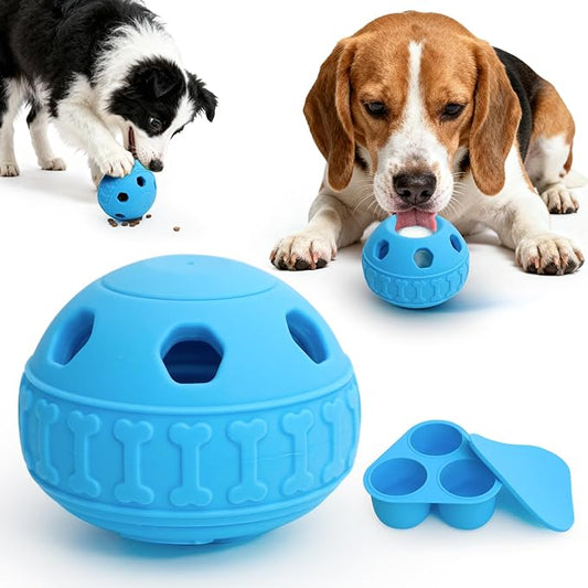 IFOYO Frozen Treat Dog Toy Ball for Small to Medium Dogs, Silicone Enrichment Dog Toys to Keep Them Busy, Reduce Anxiety, Puzzle Treat Dispensing Dogs Toys for Slow Food Training, Easy to Clean