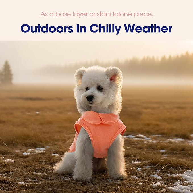 FUAMEY Dog Fleece Vest for Large Dogs,Warm Stretchy Dog Sweatshirts Pullover with Leash Hole Dogs Sweater Soft Pet Turtleneck Cozy Pet Vest Lightweight Sleeveless Orange XL