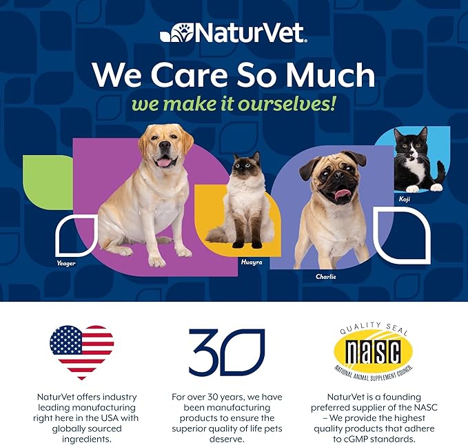 NaturVet Emotional Support Daily Calming Aid Dog Supplement - Helps Promote 24/7 Normal, Calm Behavior - for Dog Stress, Nervousness, Separation, Unwanted Behavior - 120ct Soft Chews
