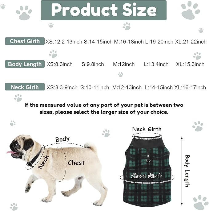 Weewooday 4 Pieces Winter Fabric Dog Sweater with Leash Ring Fleece Vest Dog Pullover Jacket Warm Pet Dogs Clothes for Puppy Small Dogs Cat Chihuahua Boy (Mix Pattern, L)