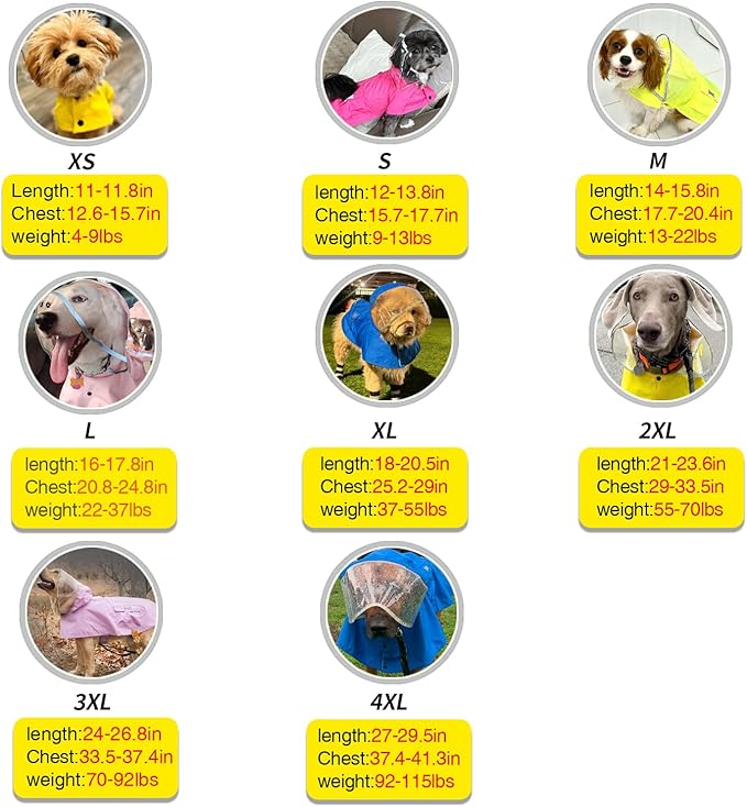 Waterproof Dog Raincoat, Adjustable Reflective Lightweight Pet Rain Clothes with Poncho Hood (Gold Cheery Blossoms Pink, XX-Large)