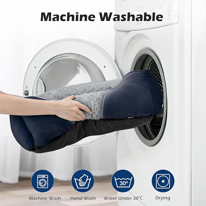 INVENHO Small Dog Bed Rectangle Washable Orthopedic Soft Calming Sleeping Durable Pet Cuddler with Anti-Slip Bottom