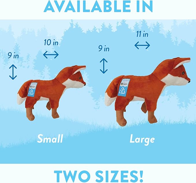 Spunky Pup Clean Earth Plush Fox | Made from 100% Recycled Water Bottles | Large