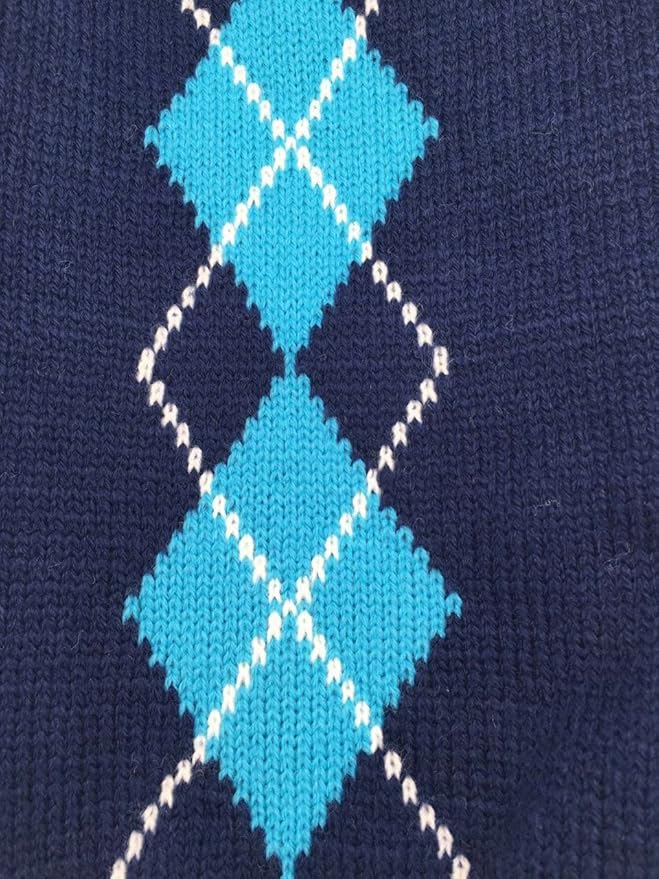 Alemon Blue Argyle Cable Knit Turtleneck Sweater for Medium Dogs Knitwear Girl Boy Dog Sweater Back Length 19"