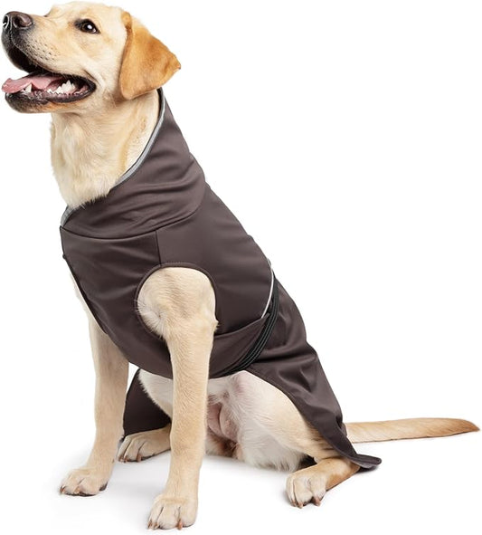 Goldpaw Rainpaw Waterproof Dog Raincoat - Durable Dog Rain Jacket for All Seasons - Easy to Wear, Adjustable, Premium Pet Outerwear - Made in The USA - Machine Washable - Black Bean - Size 18
