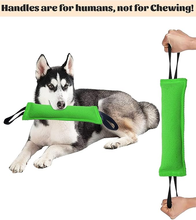 Clysoru Dog Tug Toy Dog，Double Pack Tough Jute Bite Pillow Training Equipment - Puppy to Large Dogs Interactive Toy.
