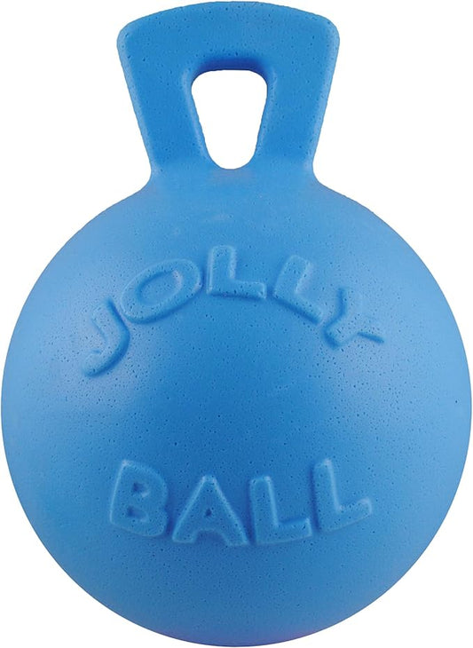 Jolly Pets Tug-n-Toss Heavy Duty Dog Toy Ball with Handle, 10 Inches/X-Large, Blueberry for All Breed Sizes
