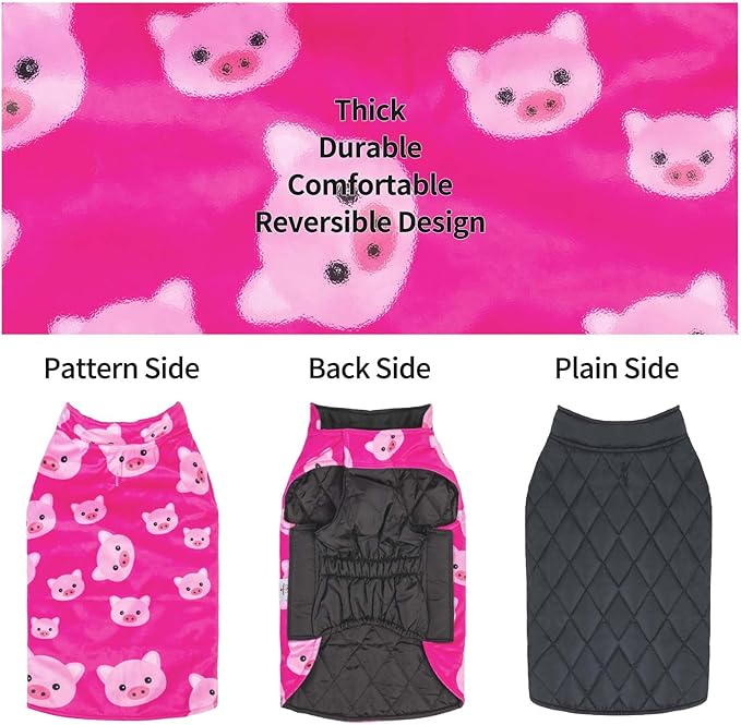 CuteBone Winter Dog Jacket - Waterproof, Windproof, Reversible, Thick, Adjustable Soft Coats for Small to Large Dogs