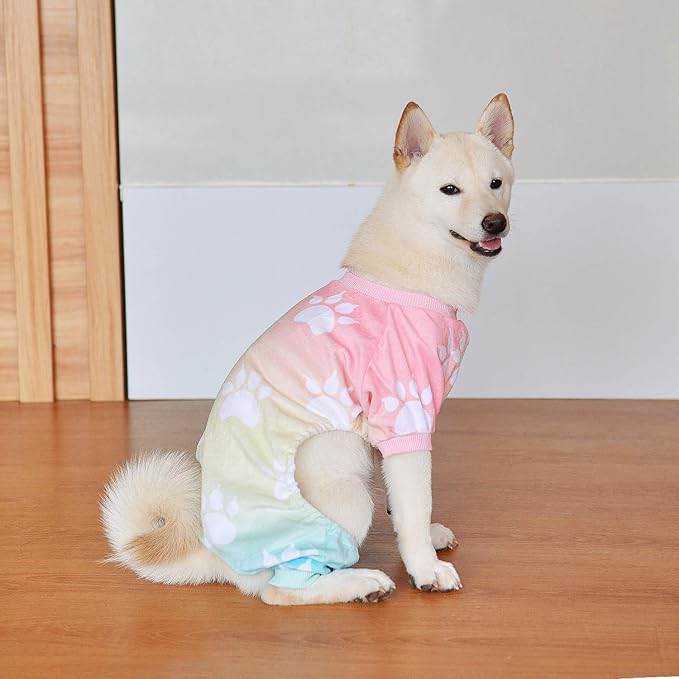 CuteBone Small Dogs Outfit Soft Puppy Onesies Pjs Dog Pajamas Pet Coat Cat Apparel Comfy Doggie Jumpsuit Bodysuit for All Seasons P09XL