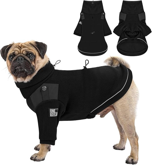 OneTigris Dog Sweater - Turtleneck Thick Dog Sweater for Small Medium Dogs, Warm Clothes for Cold Weather, Soft Lightweight and Stretchy Winter Coat for Christmas Thanksgiving