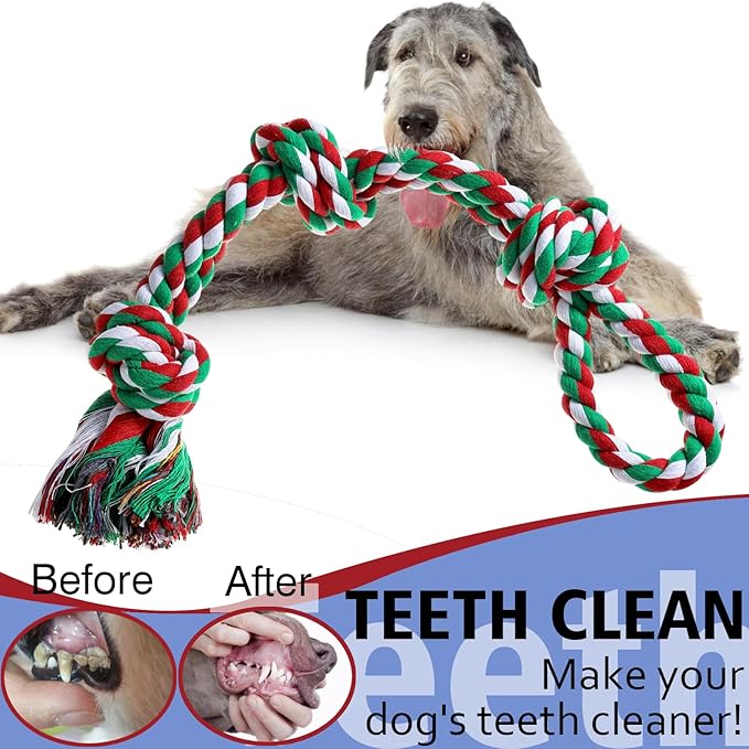 Dog Rope Toys, Indestructible Dog Toy, Dog Chew Toys for Aggressive Chewers, Tough Puppy Teething Chew Toys for Boredom, Dental Cleaning Tug of War Dog Toy, Great for Small to Large Breed