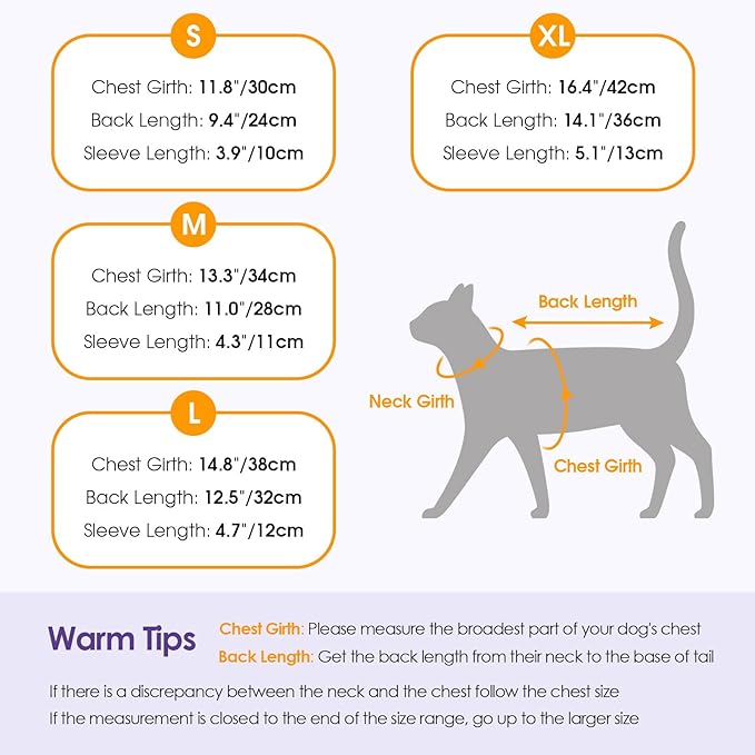 SUNFURA Hair Sticky Cat Clothes, Cat Sweater for Cats Only, 4-Legged Fleece Sweaters Kitten Pajamas Reduce Shedding Fur, Warm Pullover Shirts for Cats, Purple S
